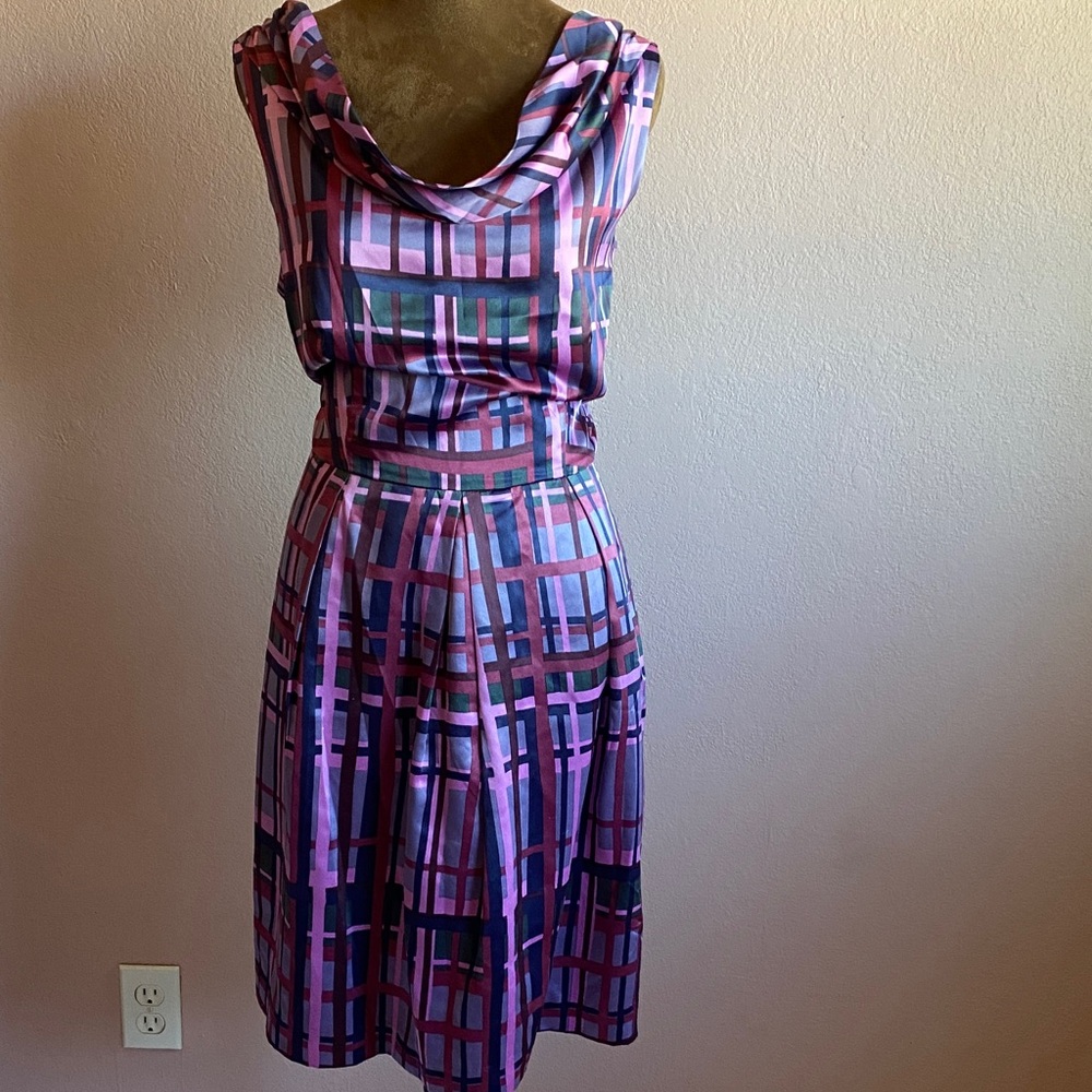 BABANA REPUBLIC Purple Plaid Midi Dress